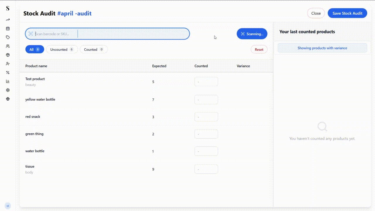 Catalog Stock Audit Entry