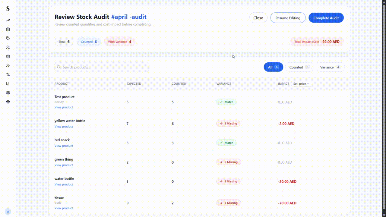 Catalog Stock Audit Review