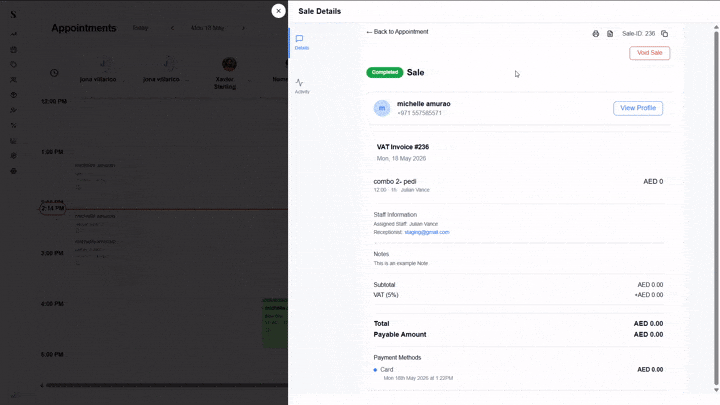 Disable Receptionist Name on Invoice